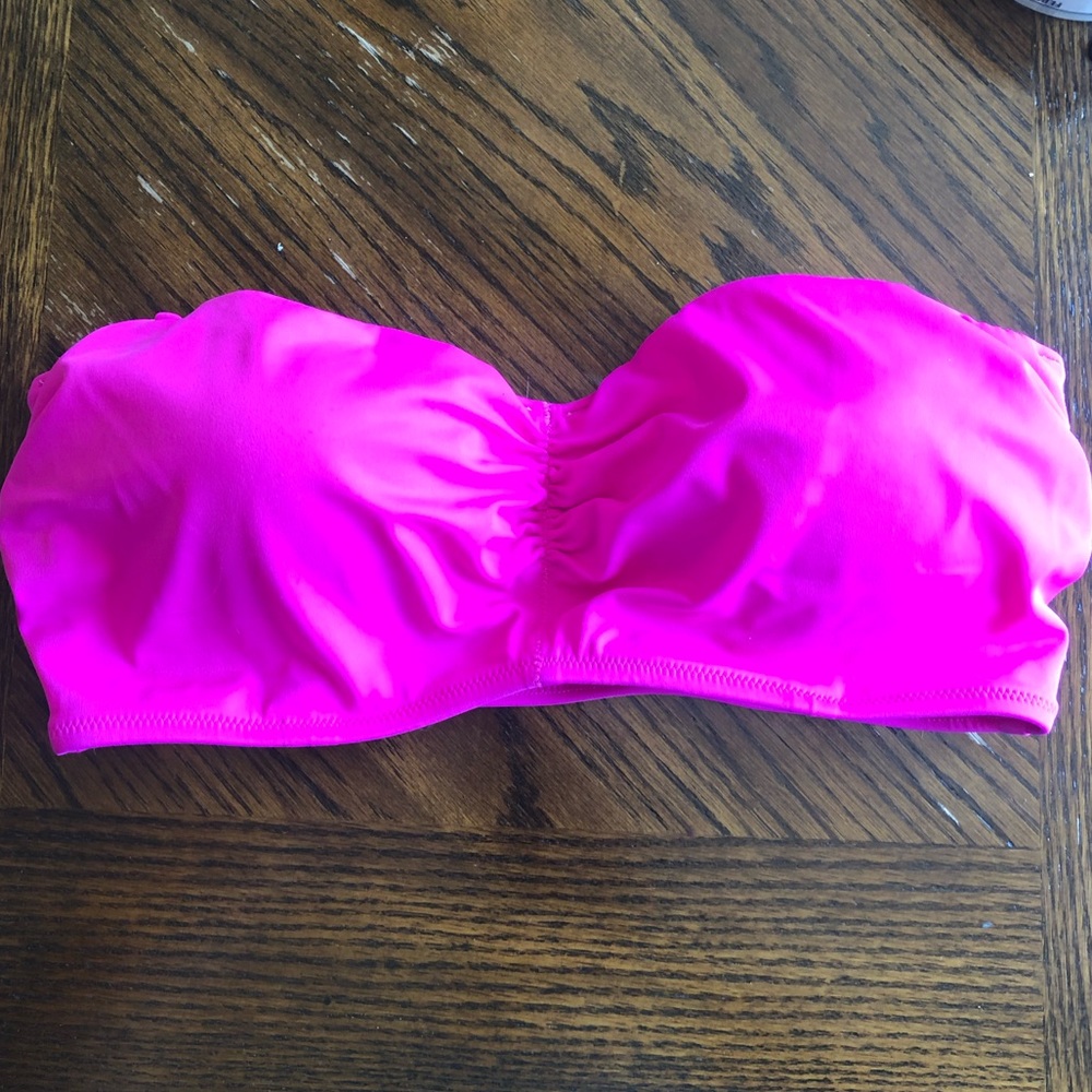 Victoria’s Secret hot pink bandeau swim top